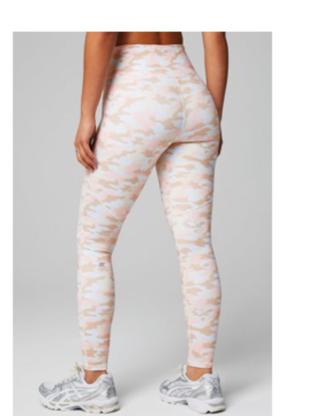Fabletics Camo Leggings - Pink, Cream & Light Blue